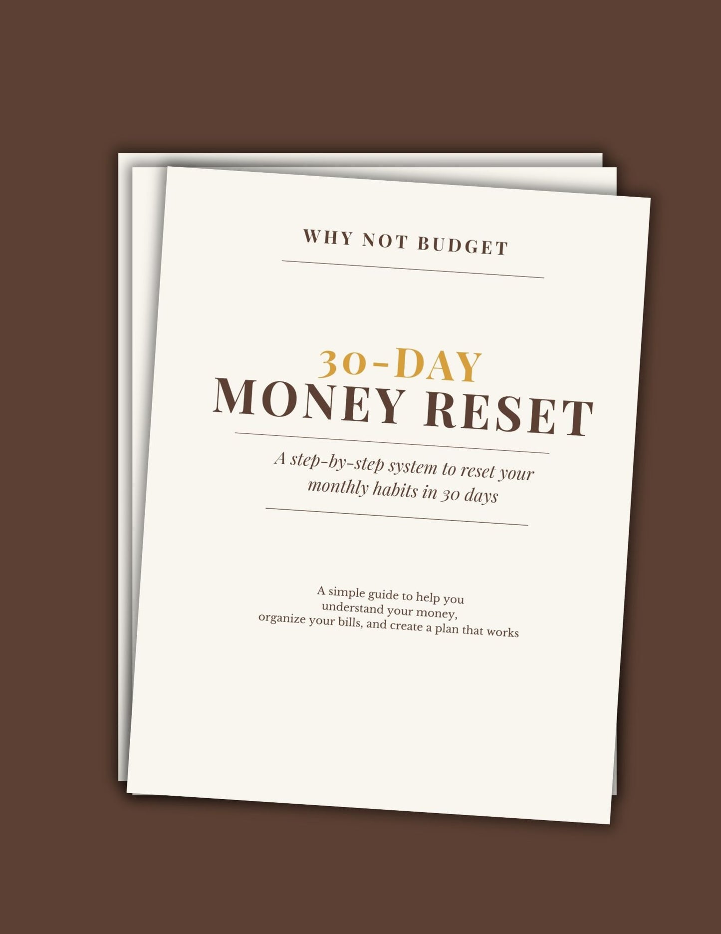 30-Day Money Reset (Printable PDF Workbook)