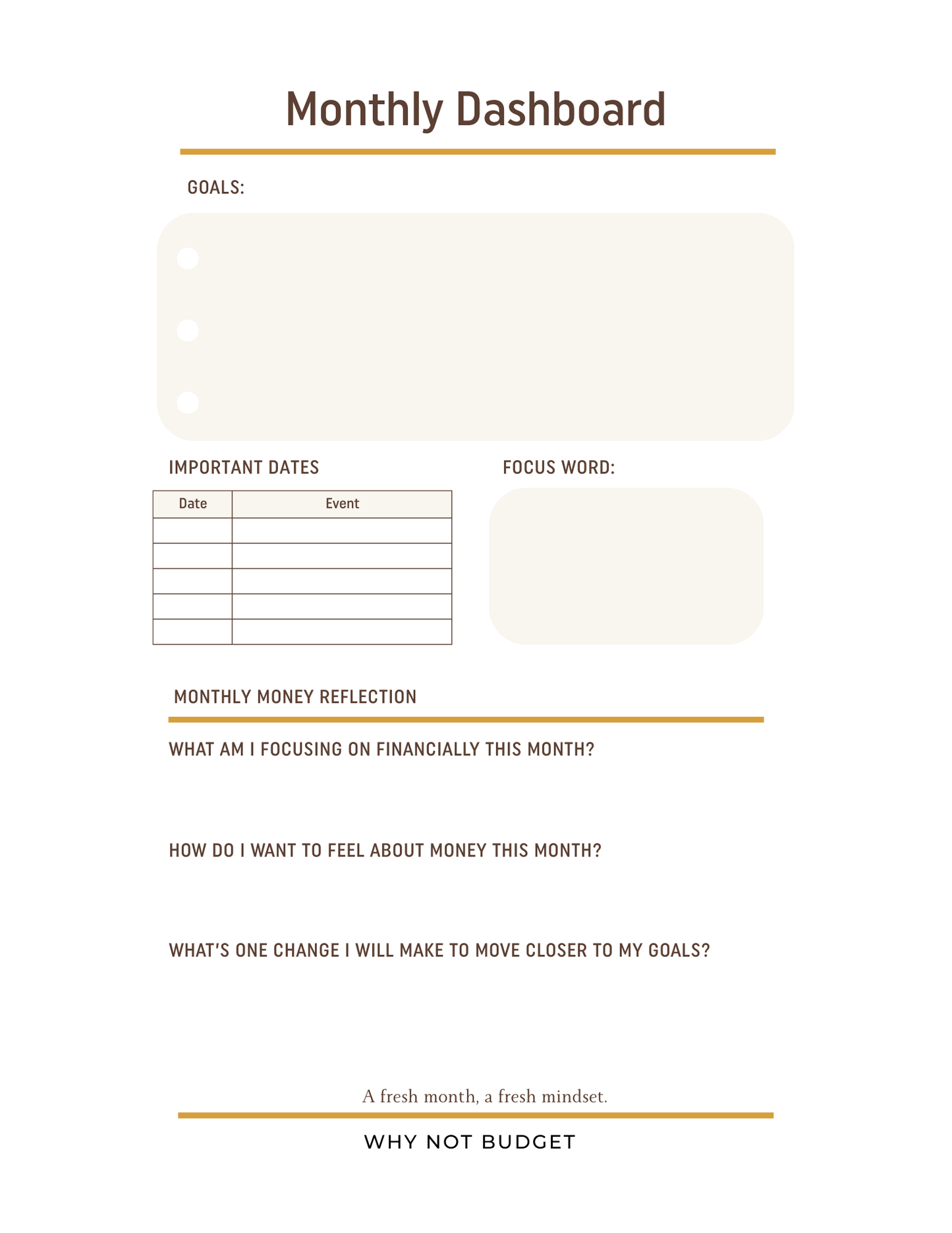 Why Not Budget Planner